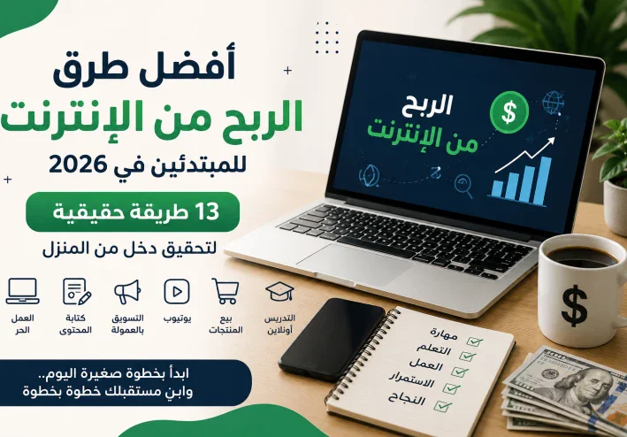أفضل طرق الربح من الإنترنت للمبتدئين في 2026.. 13 طريقة حقيقية لتحقيق دخل من المنزل