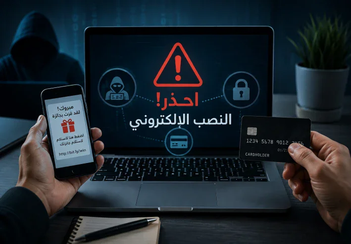 "أشهر طرق النصب الإلكتروني في 2026 وكيف تحمي نفسك منها"