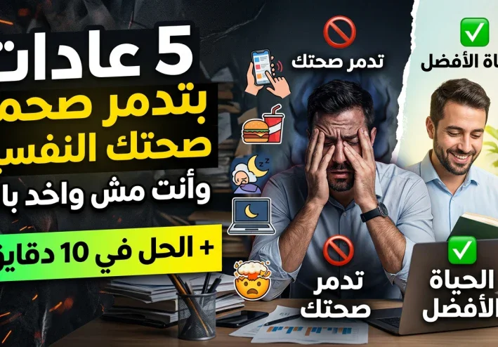 5 عادات بتدمر صحتك النفسية وأنت مش واخد بالك
