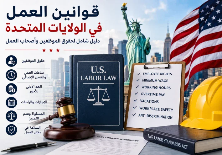 كل ما تحتاج معرفته عن قوانين العمل في الولايات المتحدة 2026 للمقيمين والوافدين