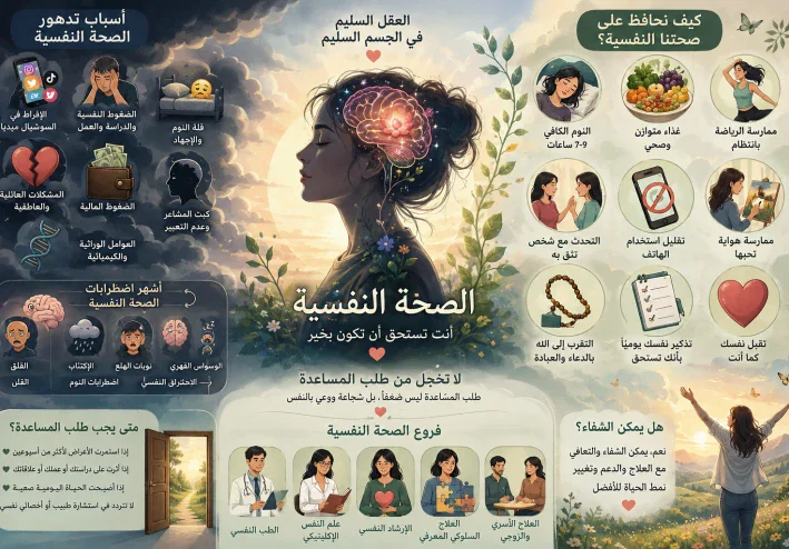 🧠 عندما يصرخ عقلك بصمت... لماذا أصبحت الصحة النفسية أهم من أي وقت مضى؟ 💙✨