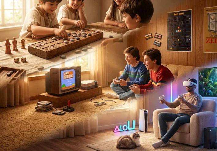 رحلة عبر زمن الألعاب: من بساطة البدايات إلى دفء الحاضر