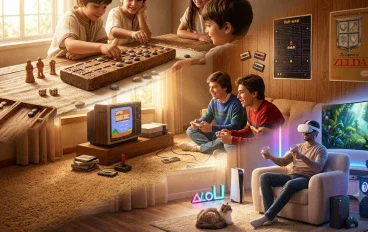 رحلة عبر زمن الألعاب: من بساطة البدايات إلى دفء الحاضر