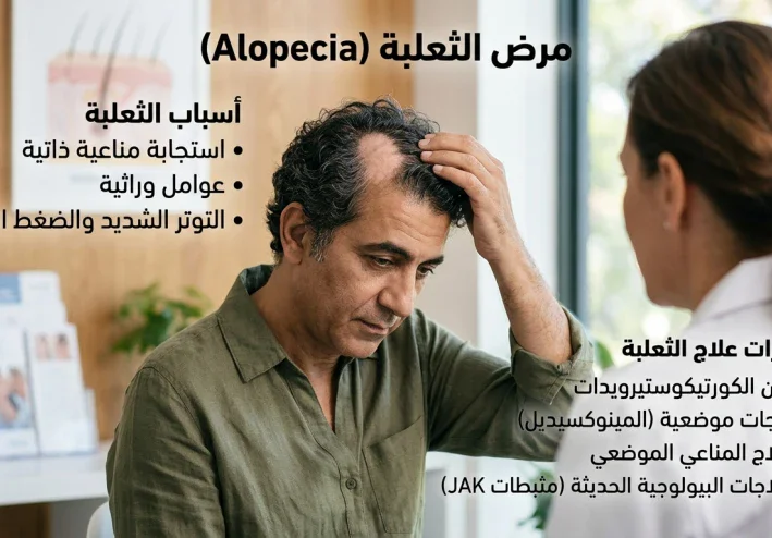 (مرض الثعلبه للشعر)  اسبابه و علاجاته