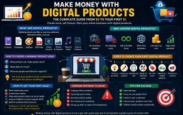 How to Make Money Selling Digital Products: A Complete Beginner’s Guide from $0 to Your First $1