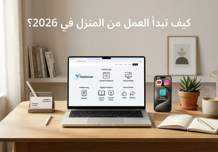 كيف تبدأ العمل من المنزل في 2026؟ 7 طرق حقيقية لتحقيق دخل إضافي عبر الإنترنت