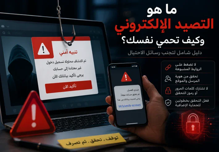 ما هو التصيد الإلكتروني وكيف تحمي نفسك؟ دليل شامل لتجنب رسائل الاحتيال