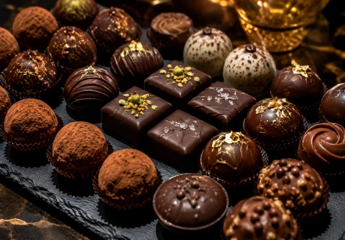 الشوكولاتة المكشوفة (Praticals & Truffles): الفخامة المفتوحة وأسرار الصنعة الرفيعة