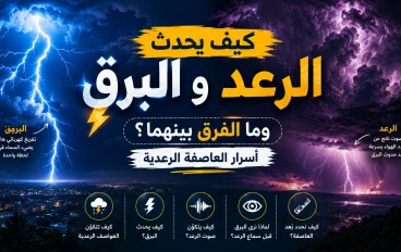 ⚡ كيف يحدث البرق والرعد؟ وما الفرق بينهما؟ أسرار العاصفة الرعدية
