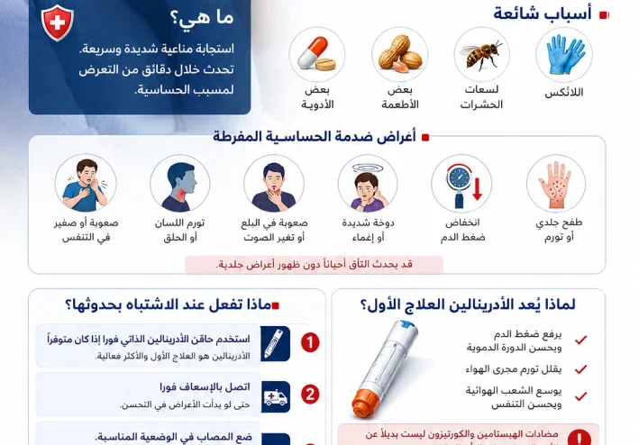🚨 صدمة الحساسية المفرطة: أعراض خطيرة وكيف تنقذ حياة؟