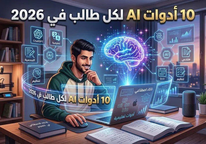 أفضل 10 أدوات ذكاء اصطناعي مجانية يحتاجها كل طالب في 2026