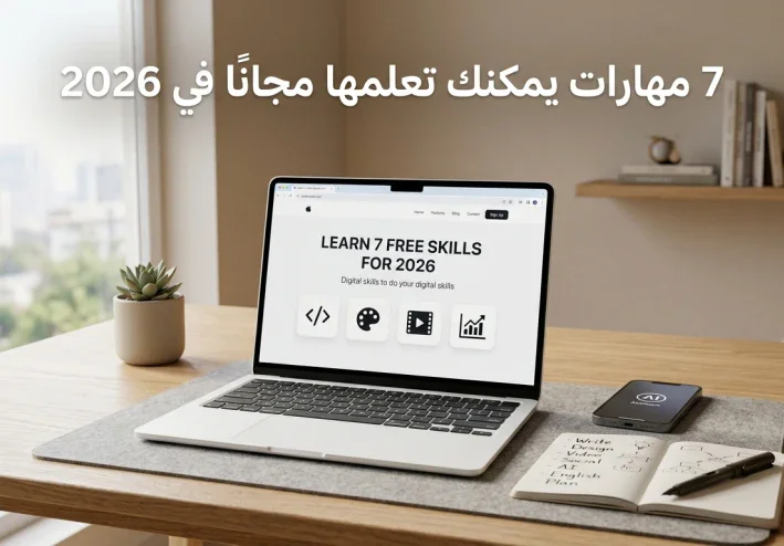 أفضل 7 مهارات يمكنك تعلمها مجانًا في 2026 وتحويلها إلى مصدر دخل