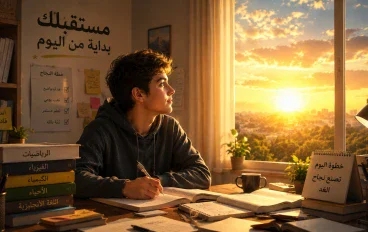 بين يديك المستقبل: رسالة تحفيزية شاملة لطلاب الثانوية العامة (نصائح ذهبية للنجاح والتركيز)
