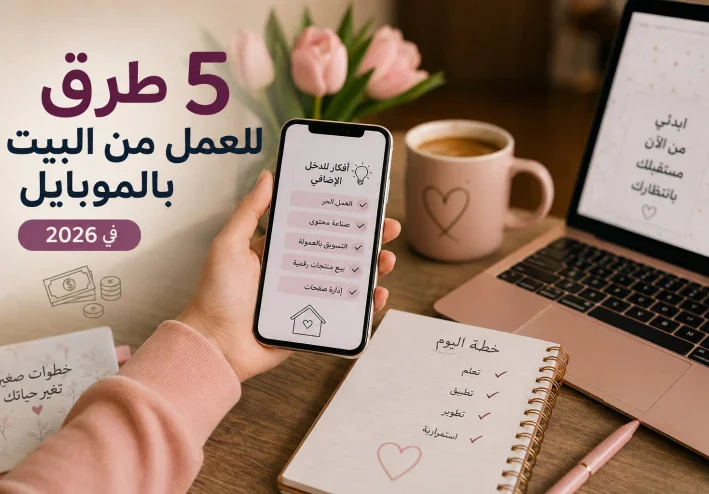 5 طرق حقيقية للعمل من البيت بالموبايل في 2026 وتحقيق دخل إضافي