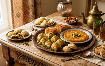 حكاية المذاق : رحلة عبر تاريخ وسحر الحلويات الشرقية وتأثيرها في المطبخ الغربي .