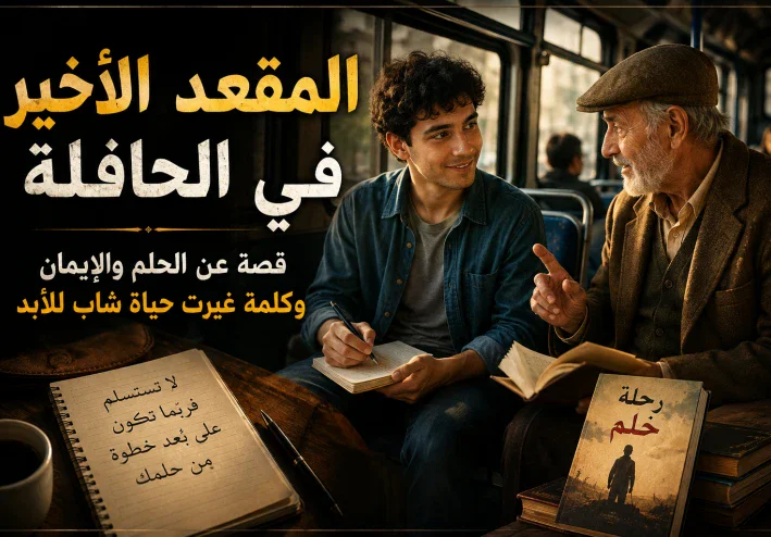 المقعد الأخير في الحافلة  كان عمر شابًا عاديًا يعيش في حي بسيط، يعمل طوال النهار في متجر صغير، ثم يعود إلى منزله متعبًا في المساء. لم يكن يملك الكثير، لكنه كان يحلم دائمًا بأن يصبح كاتبًا معروفًا، وكان يحتفظ بدفتر قديم يكتب فيه أفكاره وقصصه كل ليلة. كان أصدقاؤه يسخرون من حلمه ويخبرونه أن الكتابة لن تطعمه خبزًا، لكنه كان يبتسم ويجيبهم: «ربما لا أستطيع تغيير حياتي اليوم، لكنني أستطيع أن أبدأ بتغييرها». وفي إحدى الليالي، قرر أن يرسل إحدى قصصه إلى دار نشر، لكنه تلقى بعد أيام رسالة قصيرة تخبره بأن قصته لم تُقبل. شعر بالإحباط، ووضع الدفتر جانبًا، وقرر أن يتوقف عن الكتابة.  في صباح اليوم التالي، استقل عمر الحافلة متجهًا إلى عمله. كانت الحافلة مزدحمة، ولم يجد سوى مقعد واحد في الخلف. جلس بجوار رجل مسن يحمل حقيبة صغيرة وكتابًا قديمًا. لاحظ الرجل الدفتر الذي يحمله عمر، فسأله: «هل تكتب؟» تردد عمر ثم قال: «كنت أكتب». ابتسم الرجل وسأله عن سبب توقفه، فأخبره عمر أن قصته رُفضت وأنه بدأ يشعر بأن حلمه أكبر من قدراته. صمت الرجل للحظات، ثم أخرج من حقيبته ورقة قديمة وقال: «هذه أول قصة كتبتها في حياتي، أرسلتها إلى عشر دور نشر، ورفضتها جميعًا». نظر عمر إليه بدهشة، فسأله: «وهل توقفت؟» ضحك الرجل وقال: «لو توقفت، لما كنت أعيش الآن من الكتابة».  كانت كلمات الرجل بسيطة، لكنها بقيت في ذهن عمر طوال اليوم. في المساء، عاد إلى غرفته، وأخرج الدفتر من الدرج، ثم بدأ يكتب من جديد. هذه المرة لم يكتب لأنه يريد الشهرة أو المال، بل لأنه أحب الكتابة نفسها. كتب صفحة، ثم أخرى، حتى انتهى من قصته بعد أسابيع. أرسلها مرة أخرى إلى دار النشر، ثم انتظر النتيجة. مرت الأيام دون رد، وكاد يشعر باليأس من جديد، لكنه تذكر الرجل العجوز، فقرر ألا يستسلم. بدأ يكتب قصة أخرى، ثم ثالثة، وأصبح كل رفض يحصل عليه سببًا ليكتب أفضل من السابق.  بعد عدة أشهر، تلقى عمر اتصالًا من دار نشر. في البداية ظن أنها رسالة رفض جديدة، لكنه فوجئ بالمحرر يخبره بأنهم قرأوا قصته وأعجبوا بها، ويرغبون في نشرها. ظل صامتًا لثوانٍ، وكأنه لم يستوعب ما سمعه. ثم سأل المحرر: «هل أنتم متأكدون أنكم تقصدون قصتي أنا؟» ضحك الرجل وقال: «نعم، قصتك أنت». أغلق عمر الهاتف، ونظر إلى الدفتر القديم الذي كاد يرميه ذات يوم. لأول مرة شعر أن كل لحظة إحباط مر بها لم تكن نهاية الطريق، بل كانت جزءًا من الطريق الذي أوصله إلى حلمه.  في يوم إطلاق كتابه الأول، ذهب عمر إلى المكان الذي كان يجلس فيه الرجل المسن داخل الحافلة. جلس في المقعد نفسه، وأخرج نسخة من كتابه ووضعها بجواره. كان يتمنى أن يراه مرة أخرى ليشكره، لكنه لم يعرف حتى اسمه. وبينما كان يستعد للنزول، لمح رجلًا مسنًا يدخل الحافلة ويحمل حقيبة صغيرة تشبه الحقيبة القديمة التي رآها منذ سنوات. اقترب منه وسأله: «هل كنت تجلس هنا دائمًا؟» نظر الرجل إليه وابتسم، ثم قال: «أحيانًا، لكنني كنت أترك هذا المقعد لشخص يحتاج إلى كلمة واحدة». شعر عمر بقشعريرة من شدة التأثر، وأعطاه نسخة من كتابه. قلب الرجل الصفحات، ثم قال: «كنت أعرف أنك ستكمل».  عاد عمر إلى منزله في ذلك المساء، ووضع كتابه الأول بجوار دفتره القديم. أدرك أن النجاح لم يبدأ يوم نشرت دار النشر كتابه، بل بدأ في اللحظة التي قرر فيها أن يكتب مرة أخرى بعد أول رفض. ومنذ ذلك اليوم، أصبح عمر كلما قابل شخصًا محبطًا يخبره أن الفشل ليس دليلًا على أن حلمك مستحيل، بل ربما يكون مجرد اختبار لمعرفة مدى رغبتك فيه. فقد لا نحتاج دائمًا إلى فرصة كبيرة حتى تتغير حياتنا؛ أحيانًا تكفي كلمة صادقة من شخص لا نعرفه، أو مقعد أخير في حافلة، أو لحظة واحدة نقرر فيها ألا نستسلم.