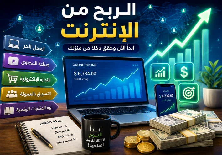الربح من الإنترنت في 2026: أفضل الطرق الحقيقية للمبتدئين بدون وعود وهمية