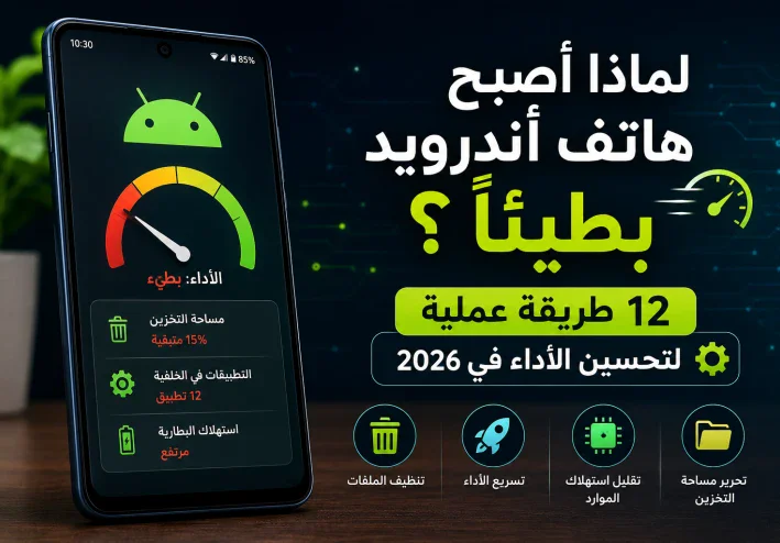 لماذا أصبح هاتف أندرويد بطيئًا؟ 12 طريقة عملية لتحسين الأداء في 2026