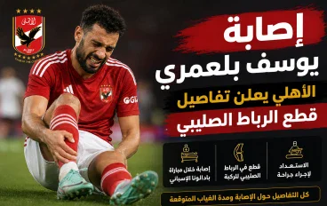 إصابة يوسف بلعمري.. تفاصيل إصابة لاعب الأهلي وموعد الجراحة ومدة الغياب المتوقعة
