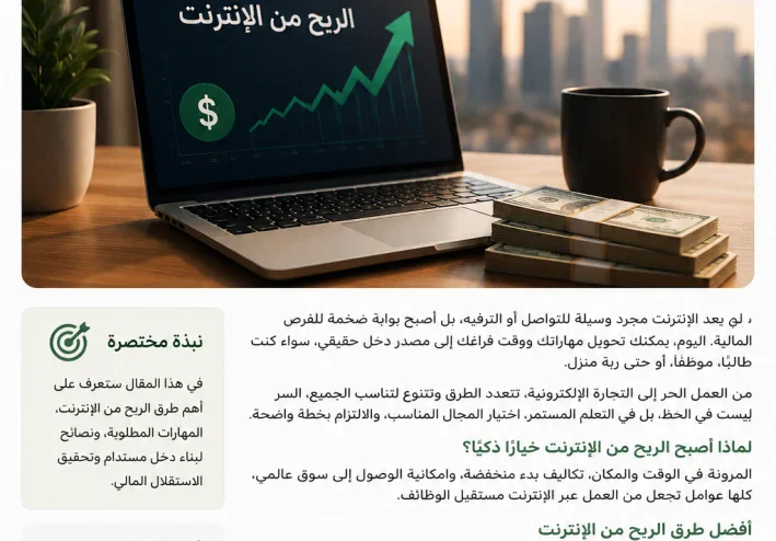 الربح من الإنترنت.. فرصة تستحق التجربة