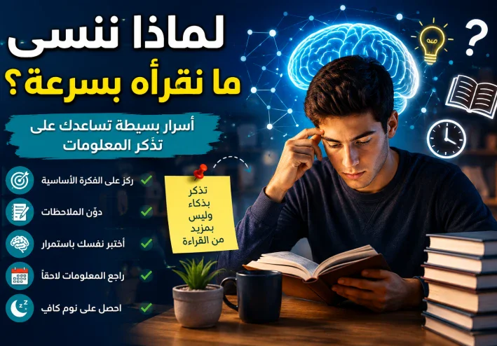 لماذا ننسى ما نقرأه بسرعة؟ أسرار بسيطة تساعدك على تذكر المعلومات