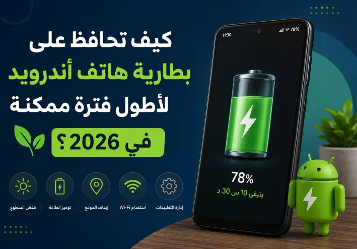 كيف تحافظ على بطارية هاتف أندرويد لأطول فترة ممكنة في 2026