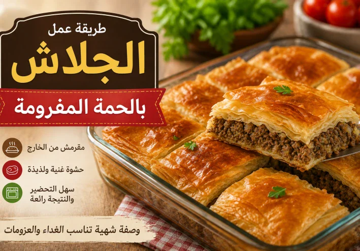 طريقة عمل الجلاش باللحمة المفرومة في المنزل