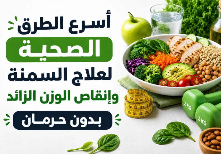 أسرع الطرق الصحية لعلاج السمنة وإنقاص الوزن الزائد بدون حرمان