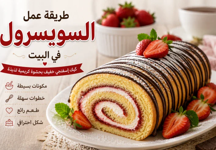 طريقة عمل السويسرول في المنزل
