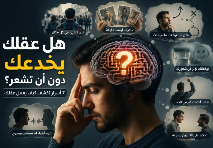 هل عقلك يخدعك دون أن تشعر؟ 7 أسرار تكشف كيف يعمل عقلك.