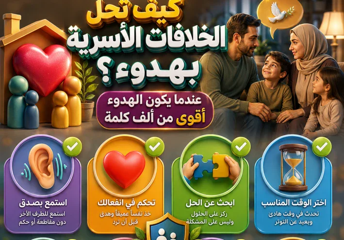 كيف تحل الخلافات الأسرية بهدوء؟.. عندما يكون الهدوء أقوى من ألف كلمة