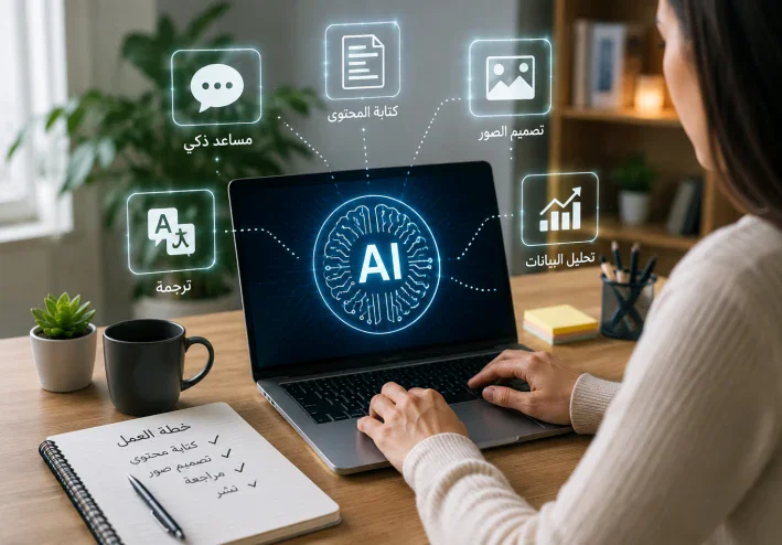 كيف تستخدم الذكاء الاصطناعي في العمل من المنزل؟ 7 استخدامات عملية للمبتدئين
