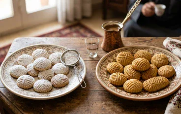  طريقة عمل الكعك بالملبن والجوز والعجميه