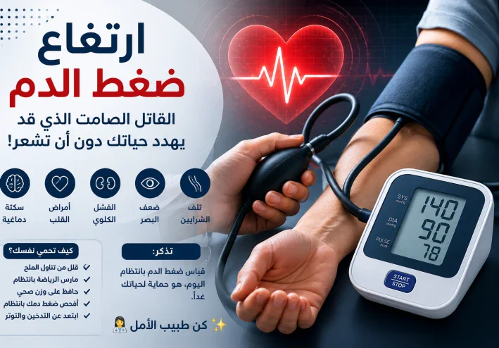 🚨 ارتفاع ضغط الدم.. القاتل الصامت الذي قد يهدد حياتك دون أن تشعر!