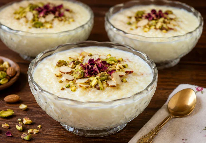 طريقه عمل الرز بلبن بالكريمه والمكسرات