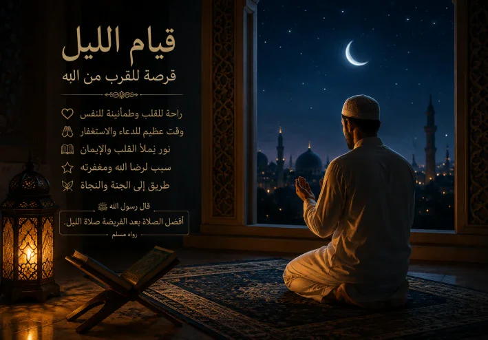 «حين ينام الجميع… تبدأ أجمل لحظاتك مع الله» 🌙🤍