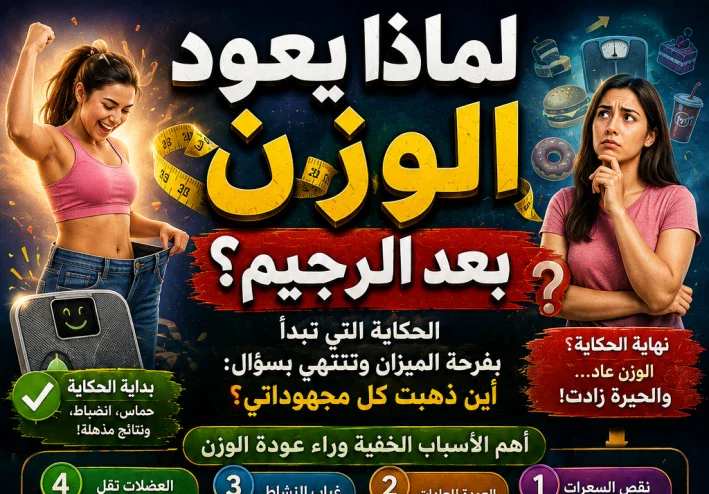 لماذا يعود الوزن بعد الرجيم؟.. الحكاية التي تبدأ بفرحة الميزان وتنتهي بسؤال: أين ذهبت كل مجهوداتي؟
