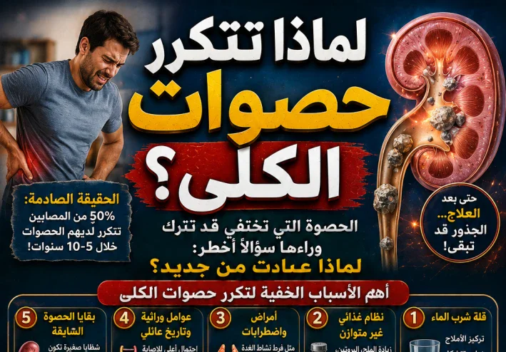 لماذا تتكرر حصوات الكلى؟.. الحصوة التي تختفي قد تترك وراءها سؤالًا أخطر: لماذا عادت من جديد؟
