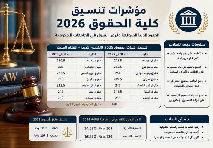 مؤشرات تنسيق كلية الحقوق