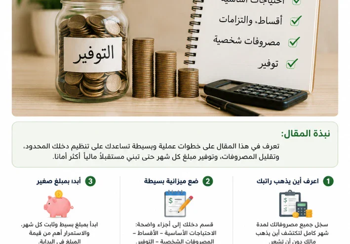 كيف توفر جزءًا من راتبك حتى لو دخلك محدود؟ 7 خطوات بسيطة تساعدك تبدأ
