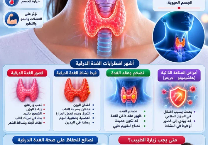الغدة الدرقية: وظائفها وأهم أمراضها وأعراضها وطرق الحفاظ على صحتها