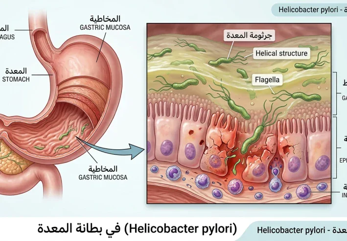 جرثومة المعدة: الأعراض والأسباب وطرق التشخيص والعلاج والوقاية