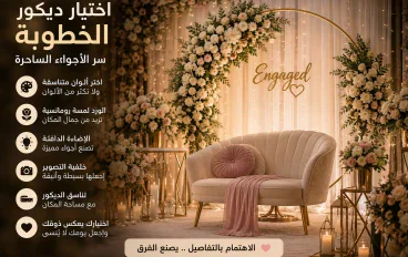 اختيار ديكور الخطوبة: كيف تصنع أجواءً أنيقة ومميزة؟