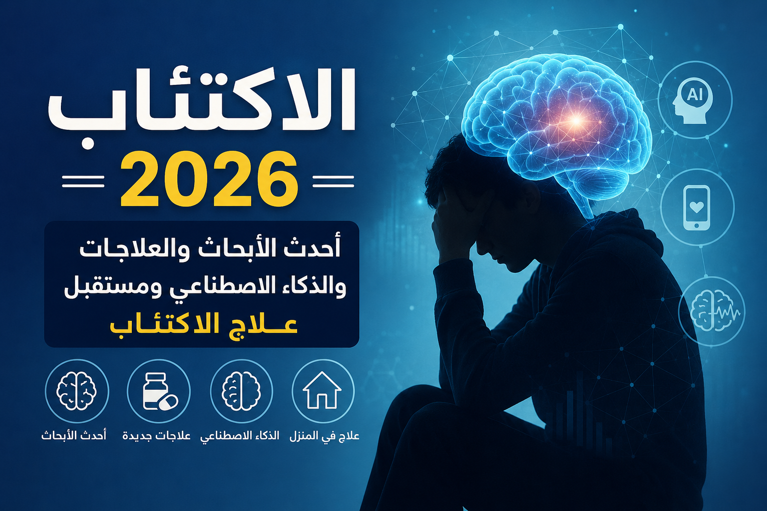 الاكتئاب في 2026: أحدث الأبحاث والعلاجات والذكاء الاصطناعي ومستقبل علاج الاكتئاب