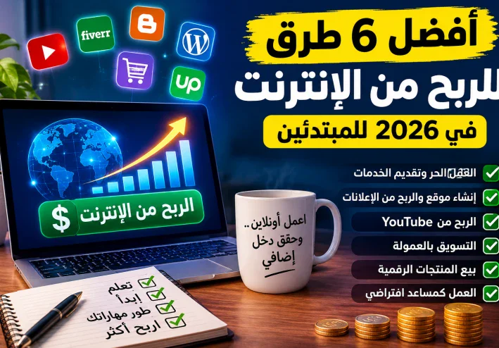 أفضل 6 طرق للربح من الإنترنت في 2026 للمبتدئين