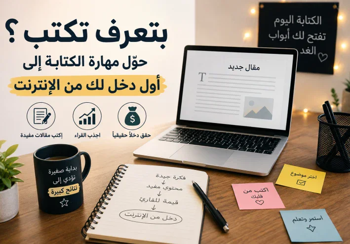"الربح من كتابة المقالات للمبتدئين: دليلك العملي من أول فكرة إلى أول دخل"