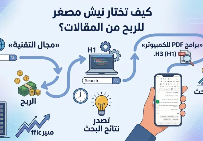 ​كيف تختار نيش مصغر ناجح للربح من المقالات (دليل 2026)