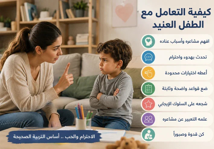 كيفية التعامل مع الطفل العنيد بطريقة صحيحة وتربوية