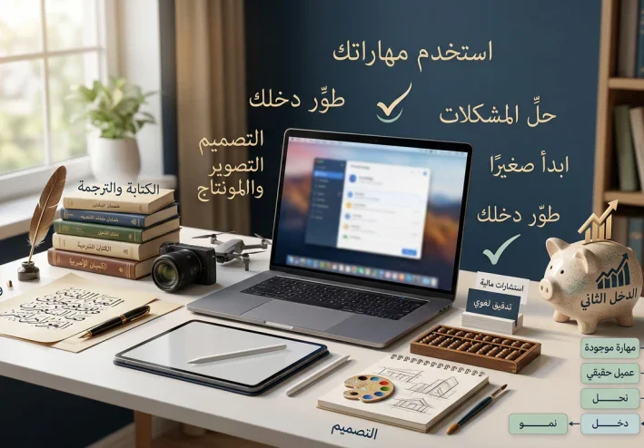 كيف تبني مصدر دخل ثانٍ من مهارة تمتلكها بالفعل؟ دليل عملي للمبتدئين