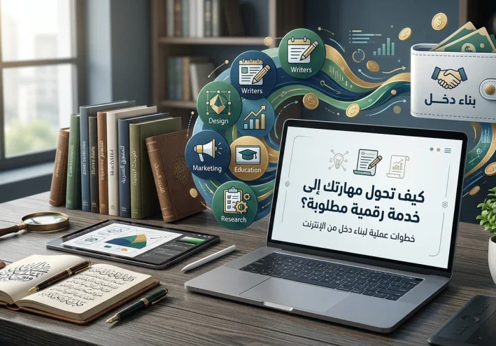 كيف تحول مهارتك إلى خدمة رقمية مطلوبة؟ خطوات عملية لبناء دخل من الإنترنت